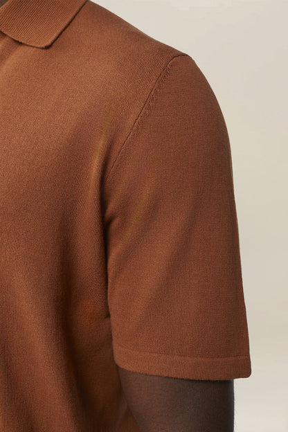 Men's 100% cotton knit polo shirt with Derby collar