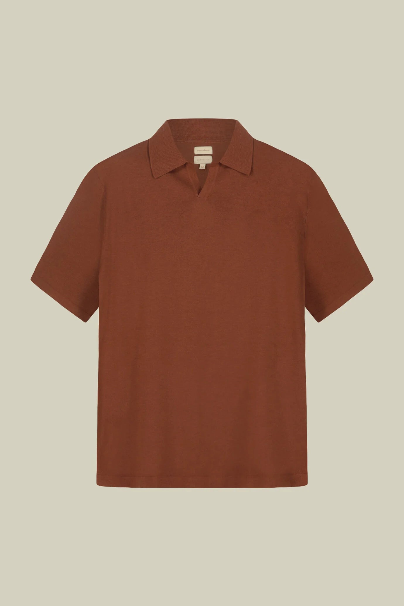 Men's 100% cotton knit polo shirt with Derby collar