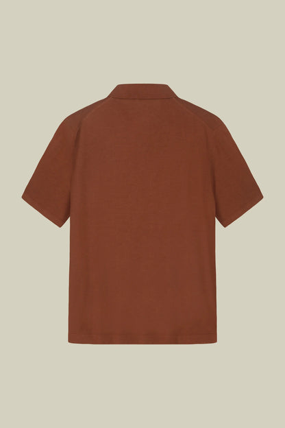 Men's 100% cotton knit polo shirt with Derby collar