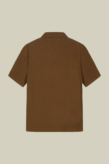 Men's 100% cotton knit polo shirt with Derby collar