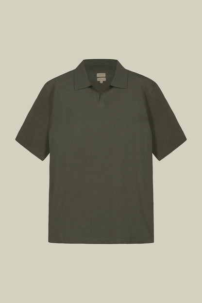 Men's 100% cotton knit polo shirt with Derby collar