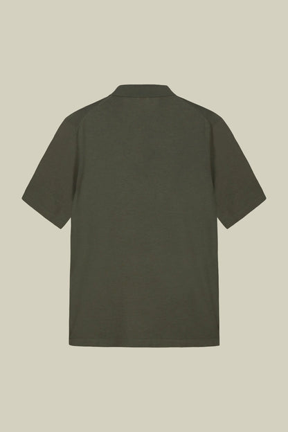 Men's 100% cotton knit polo shirt with Derby collar