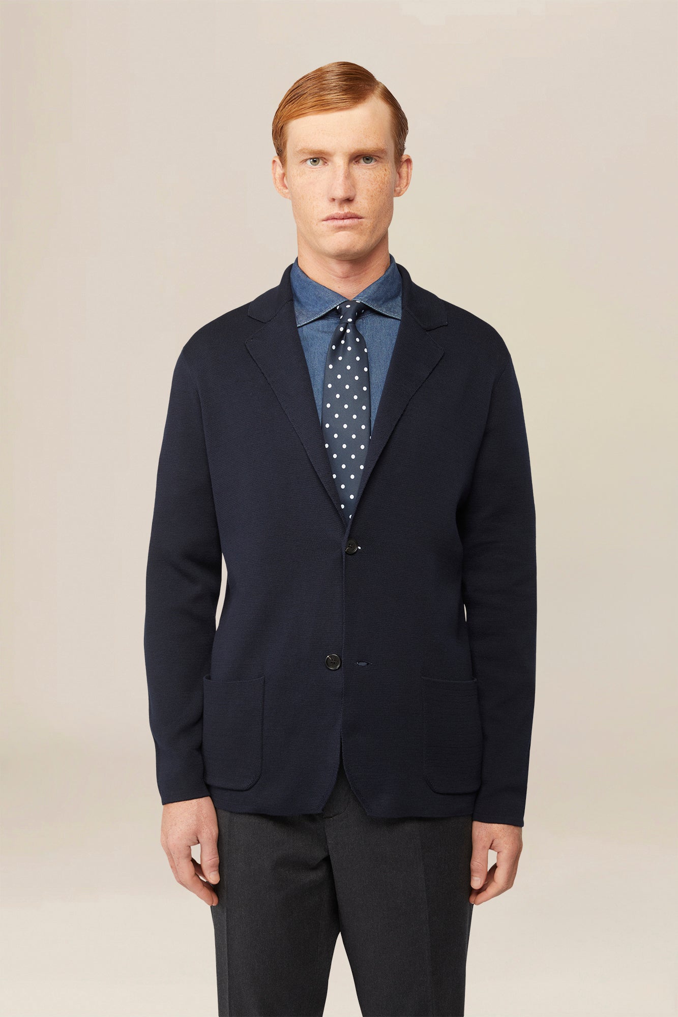 Men's single-breasted cardigan in 100% cotton Milano knit