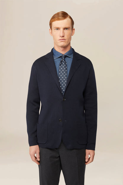 Men's single-breasted cardigan in 100% cotton Milano knit