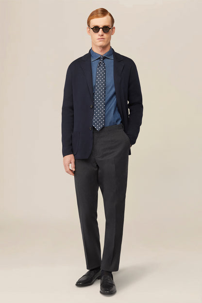 Men's single-breasted cardigan in 100% cotton Milano knit