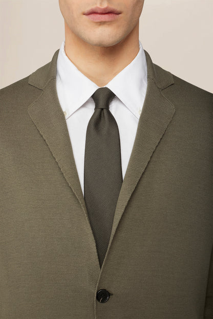 Men's single-breasted cardigan in 100% cotton Milano knit