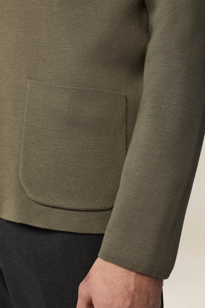 Men's single-breasted cardigan in 100% cotton Milano knit