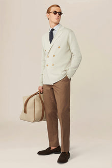 Men's double-breasted cardigan in 100% cotton Punto Milano knit