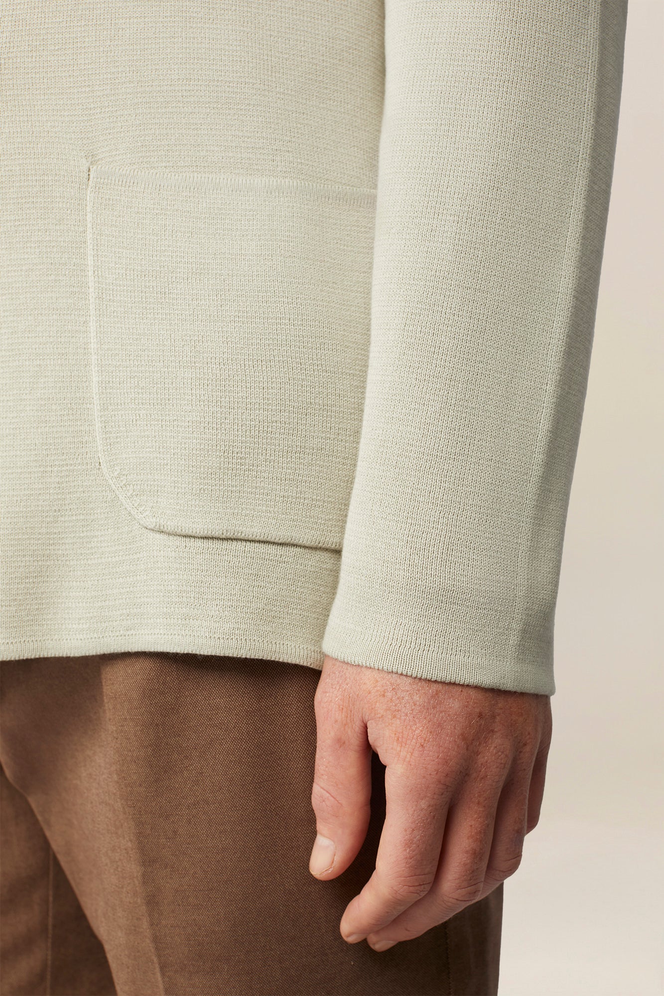 Men's double-breasted cardigan in 100% cotton Punto Milano knit