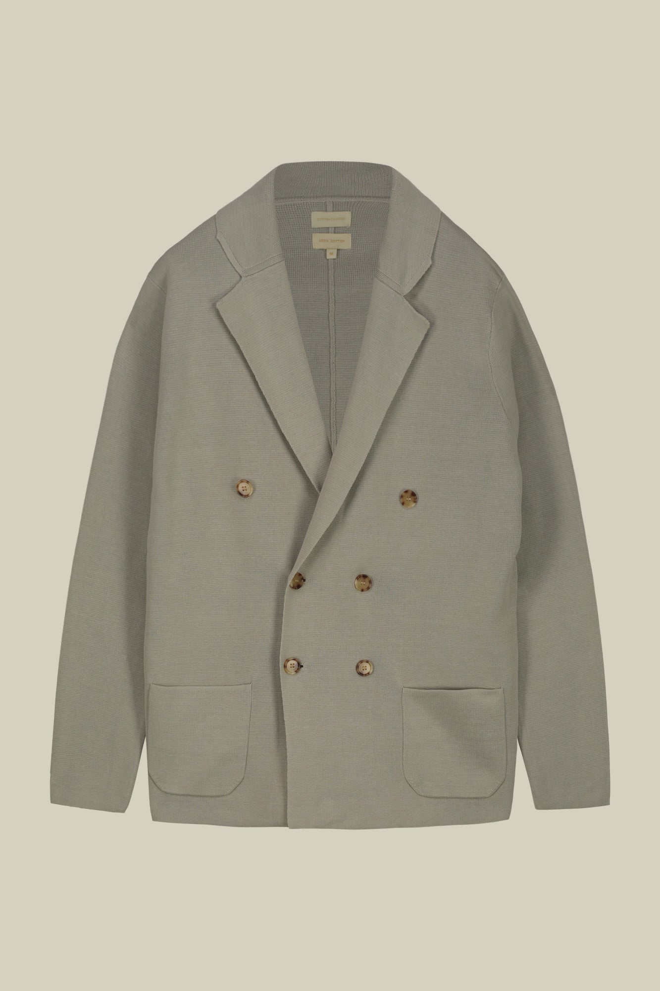 Men's double-breasted cardigan in 100% cotton Punto Milano knit