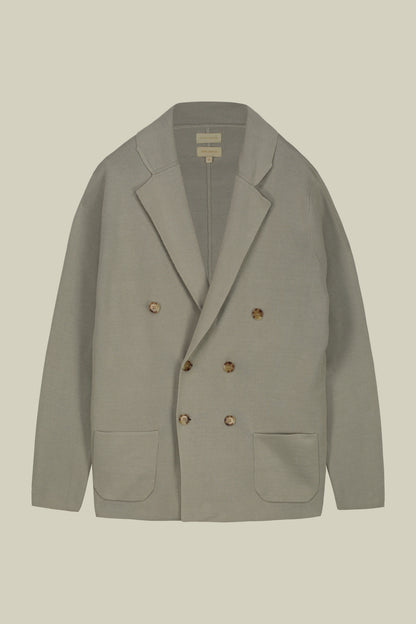 Men's double-breasted cardigan in 100% cotton Punto Milano knit