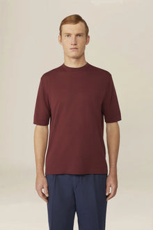 Men's knitted T-shirt in 100% cotton crepe