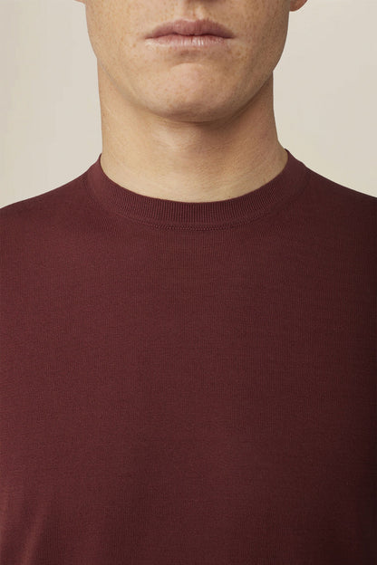 Men's knitted T-shirt in 100% cotton crepe