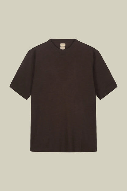 Men's knitted T-shirt in 100% cotton crepe