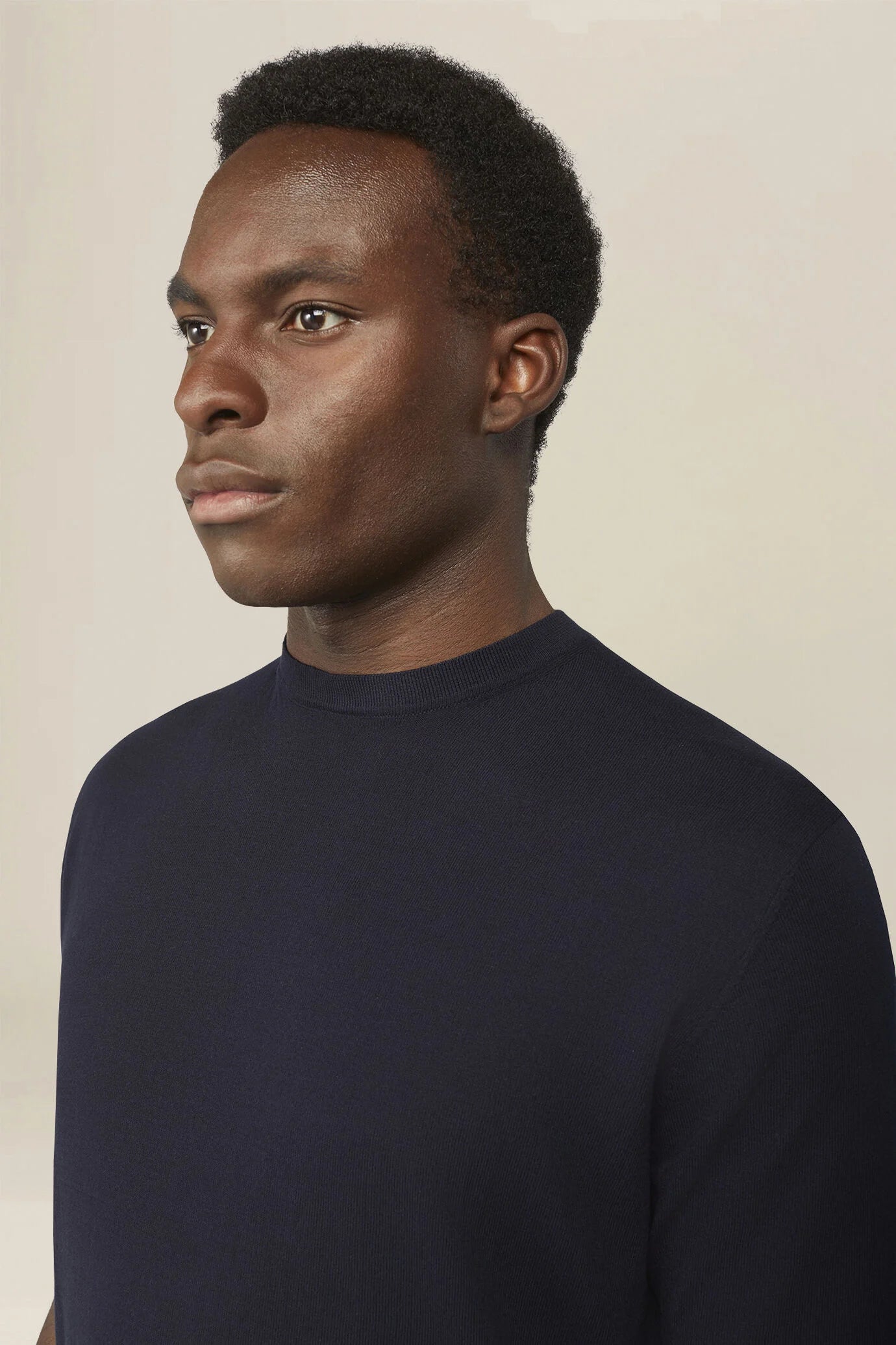 Men's knitted T-shirt in 100% cotton crepe