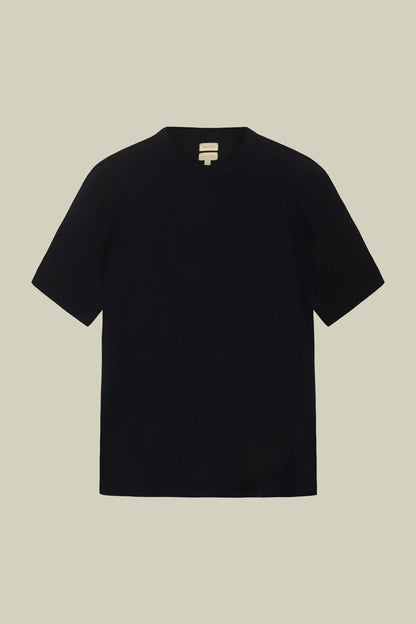 Men's knitted T-shirt in 100% cotton crepe