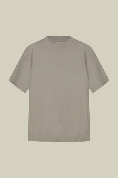 Men's knitted T-shirt in 100% cotton crepe