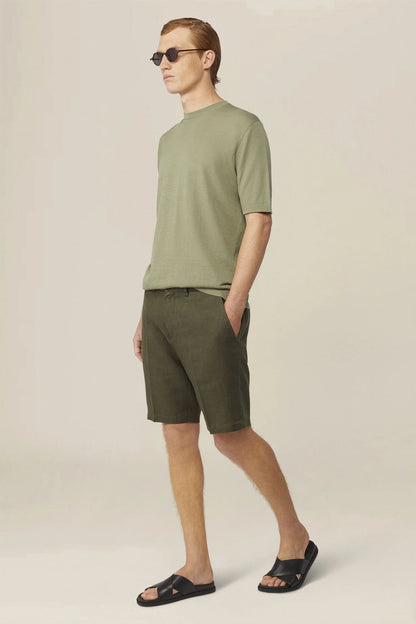 Men's knitted T-shirt in 100% cotton crepe