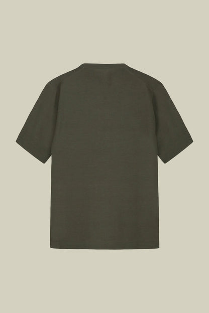 Men's knitted T-shirt in 100% cotton crepe