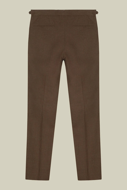 Men's Prince of Wales trousers with double pleats and side buckles