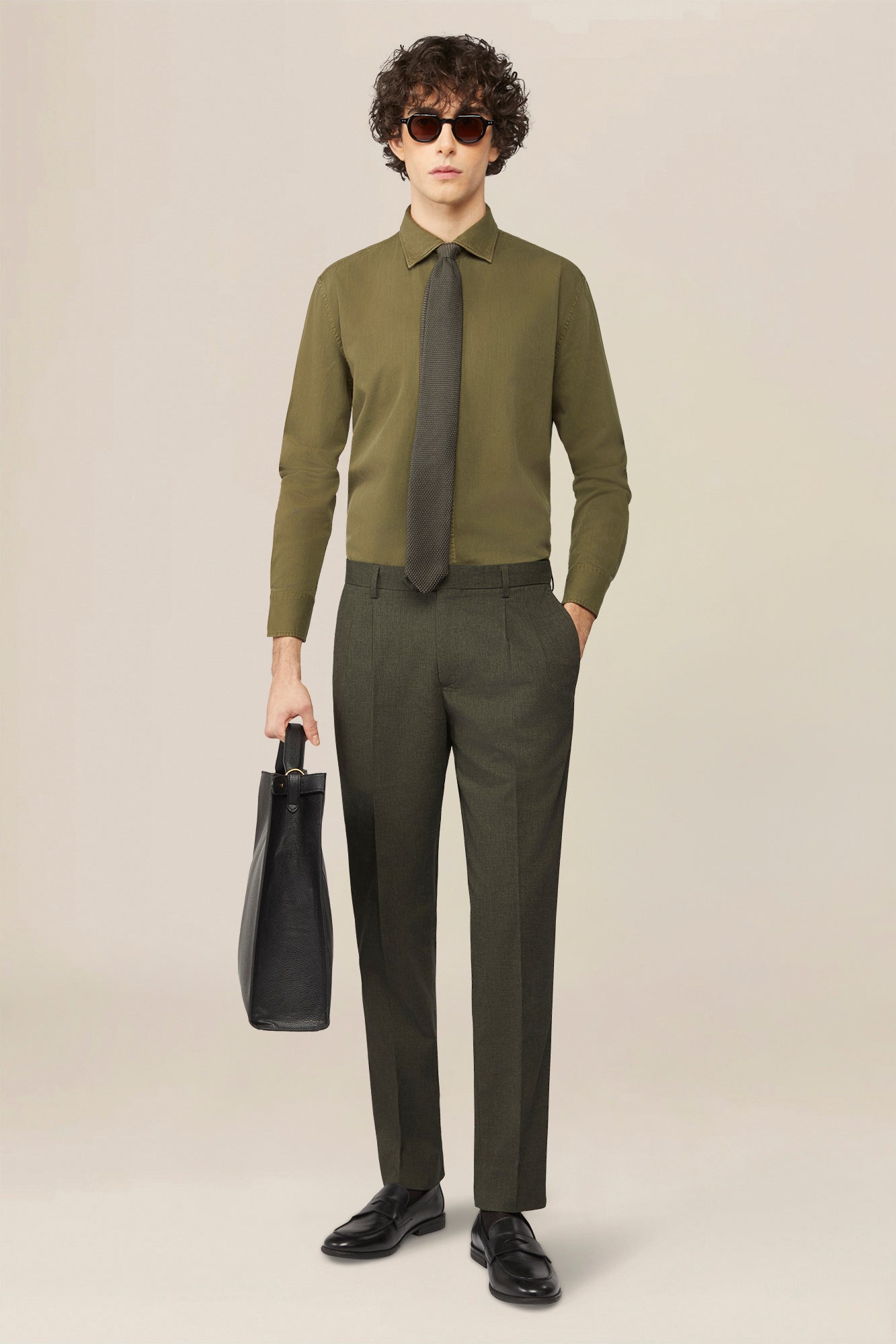 Men's micro pied de poule trousers