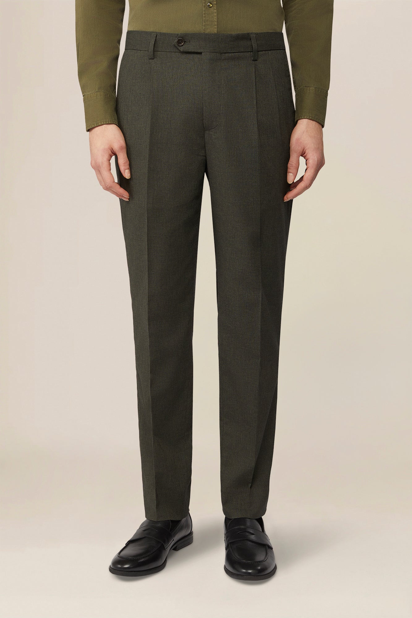 Men's micro pied de poule trousers