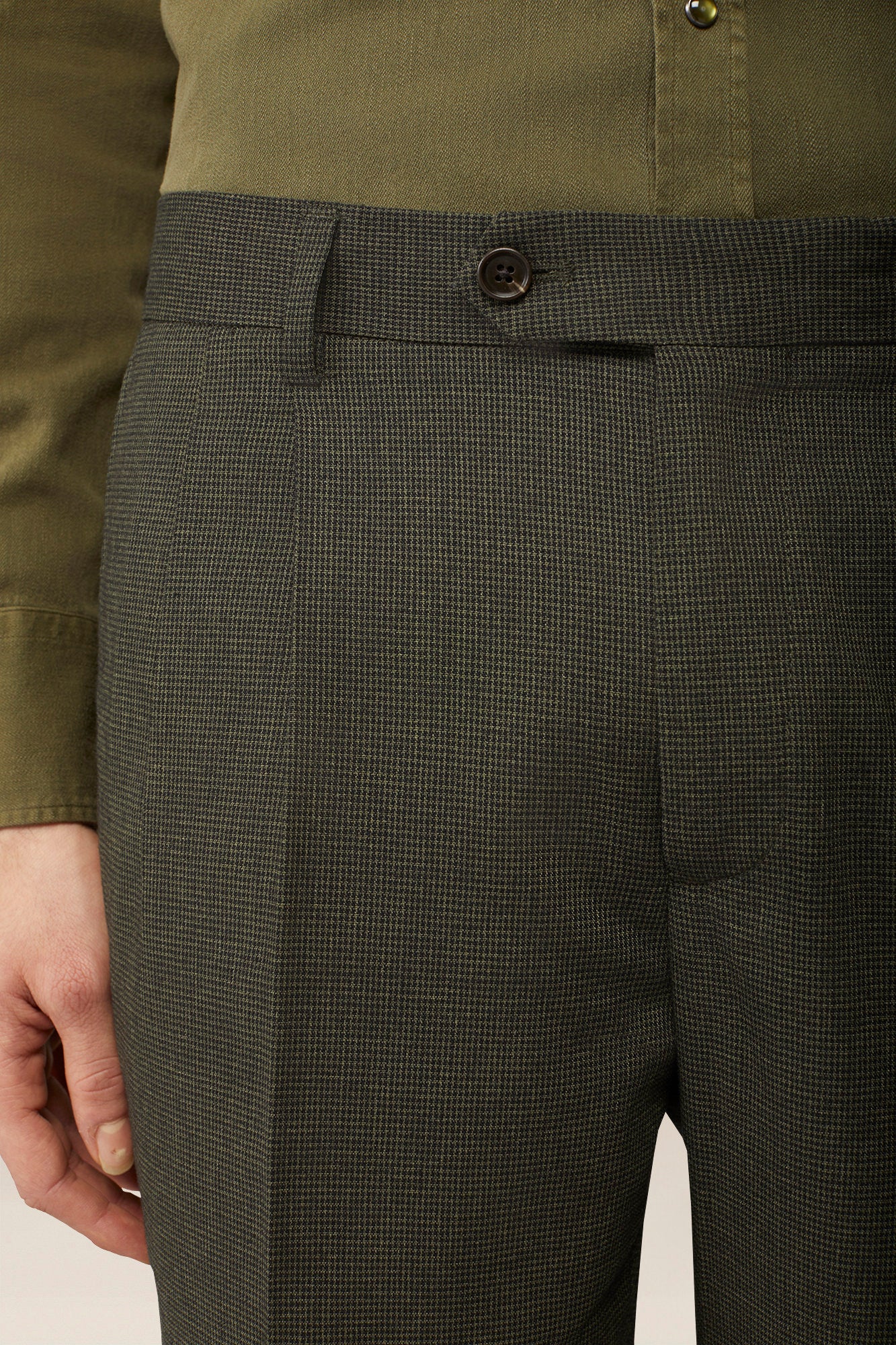 Men's micro pied de poule trousers
