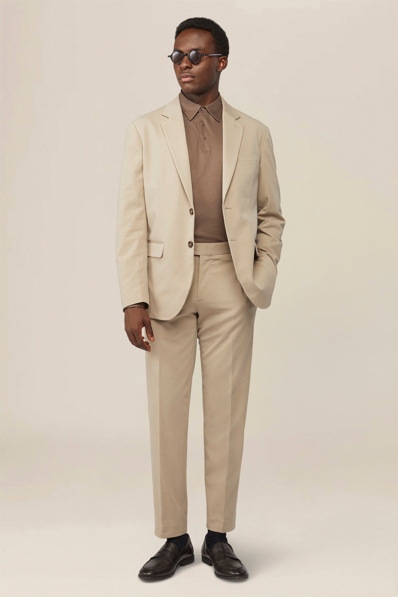 Men's regular fit jersey trousers