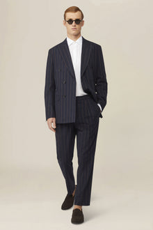 Men's regular fit pinstriped trousers