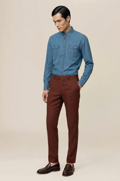 Men's trousers in 100% linen