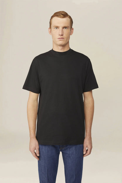 Men's T-shirt in 100% cotton jersey with slightly high neck