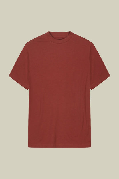 Men's T-shirt in 100% cotton jersey with slightly high neck