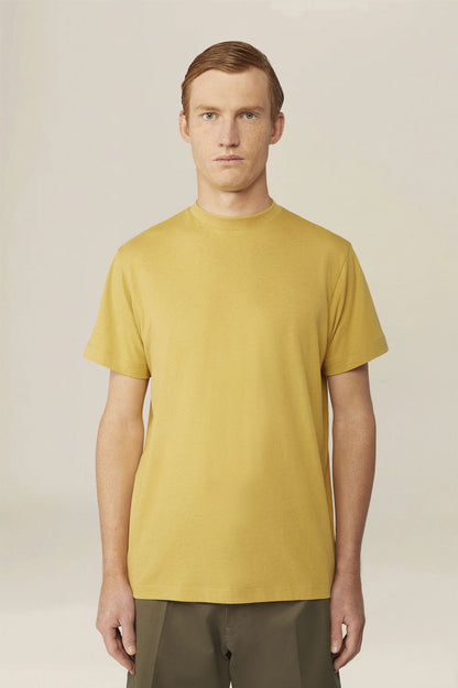 Men's T-shirt in 100% cotton jersey with slightly high neck