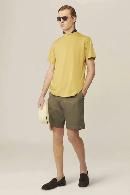 Men's T-shirt in 100% cotton jersey with slightly high neck