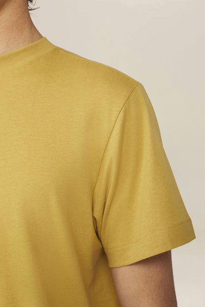 Men's T-shirt in 100% cotton jersey with slightly high neck