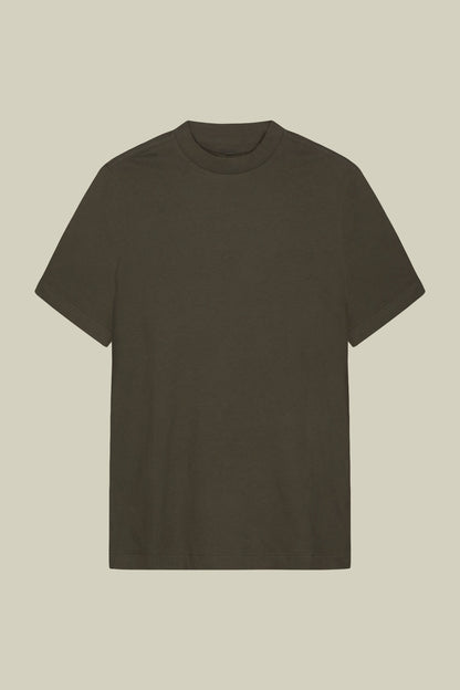 Men's T-shirt in 100% cotton jersey with slightly high neck