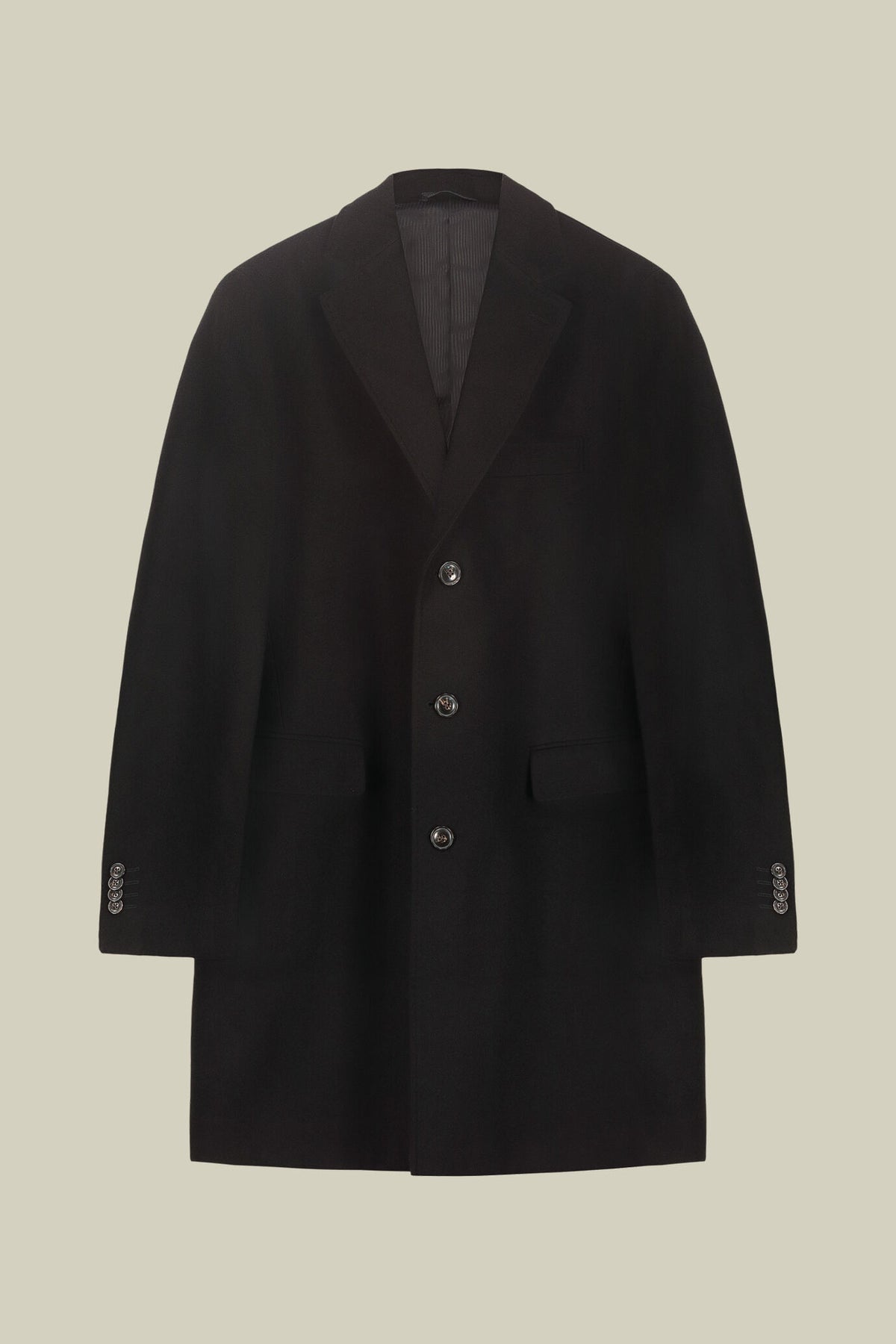 Men's single-breasted coat in regular fit velour fabric