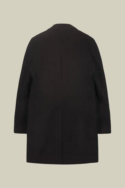 Men's single-breasted coat in regular fit velour fabric