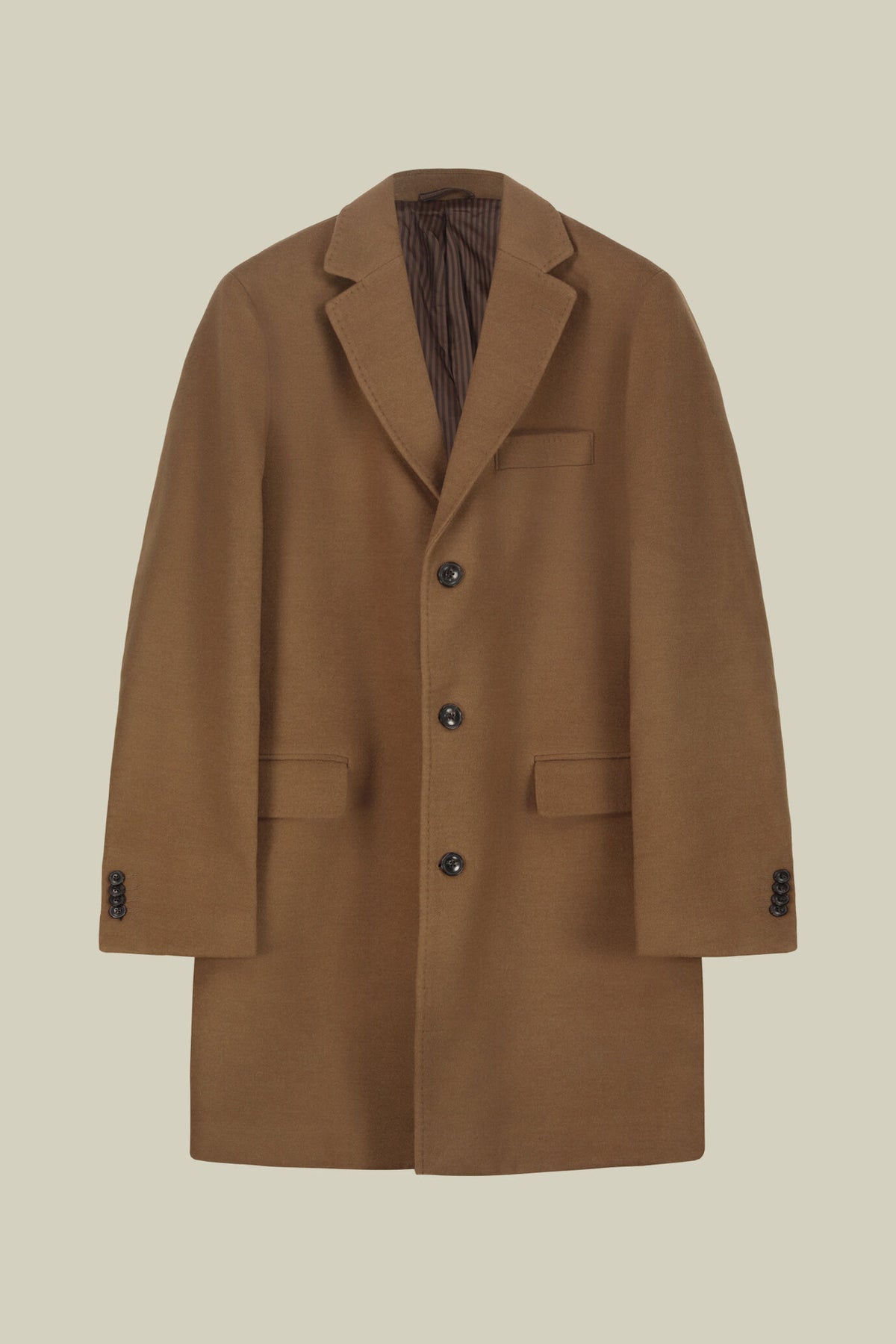 Men's single-breasted coat in regular fit velour fabric