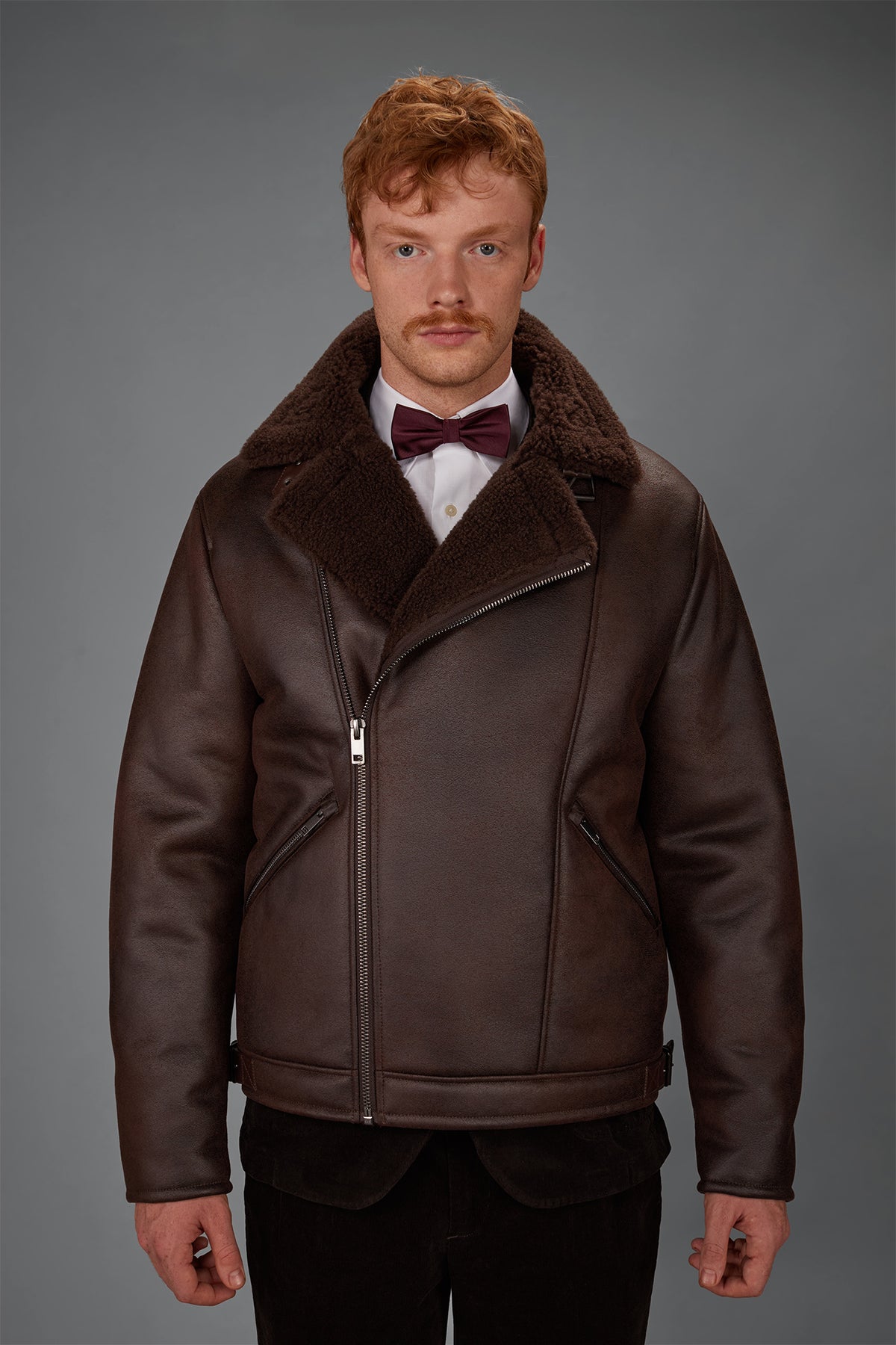 Faux Shearling Biker Jacket 