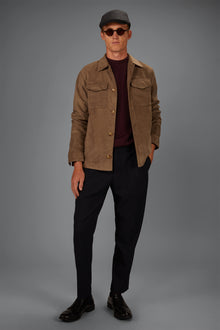 Men’s unlined suede-effect jacket regular fit