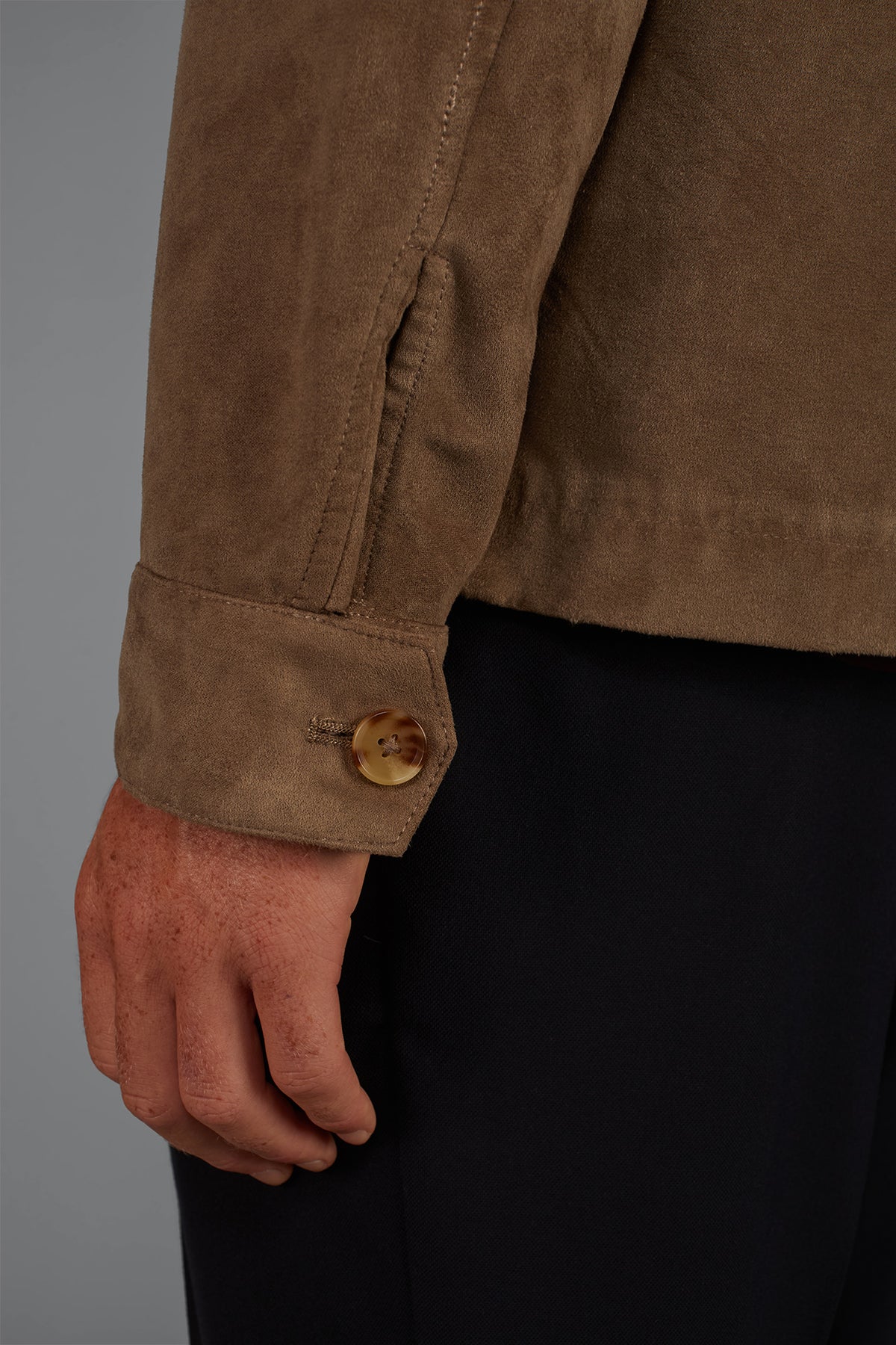 Men’s unlined suede-effect jacket regular fit