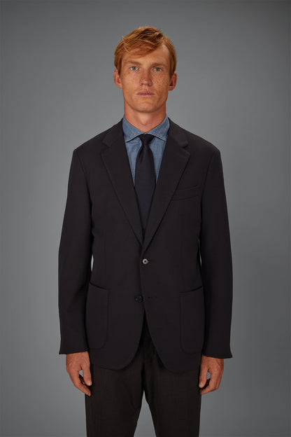 Men’s unlined single-breasted jacket in dobby-weave jersey with a regular fit