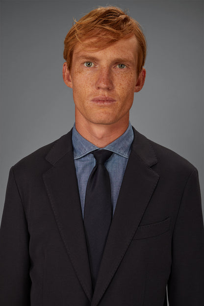 Men’s unlined single-breasted jacket in dobby-weave jersey with a regular fit