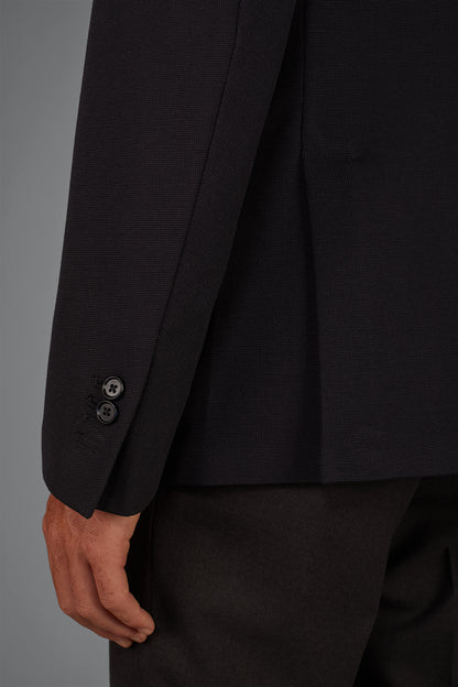 Men’s unlined single-breasted jacket in dobby-weave jersey with a regular fit
