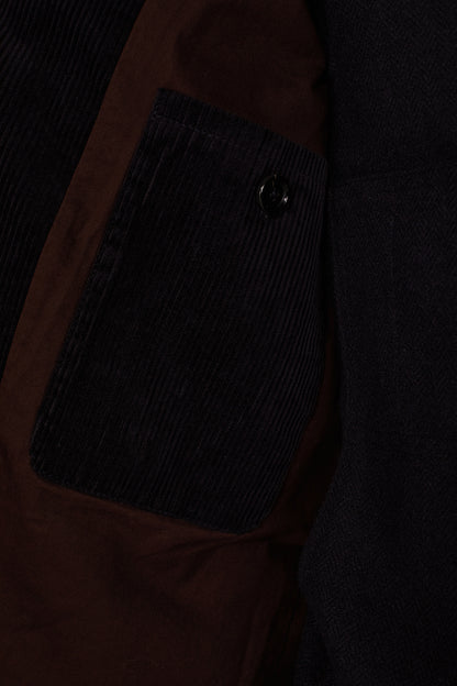 Men's regular fit jacket in cotton velvet with a Mandarin collar