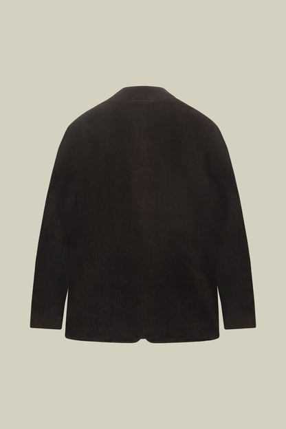 Men's regular fit jacket in cotton velvet with a Mandarin collar