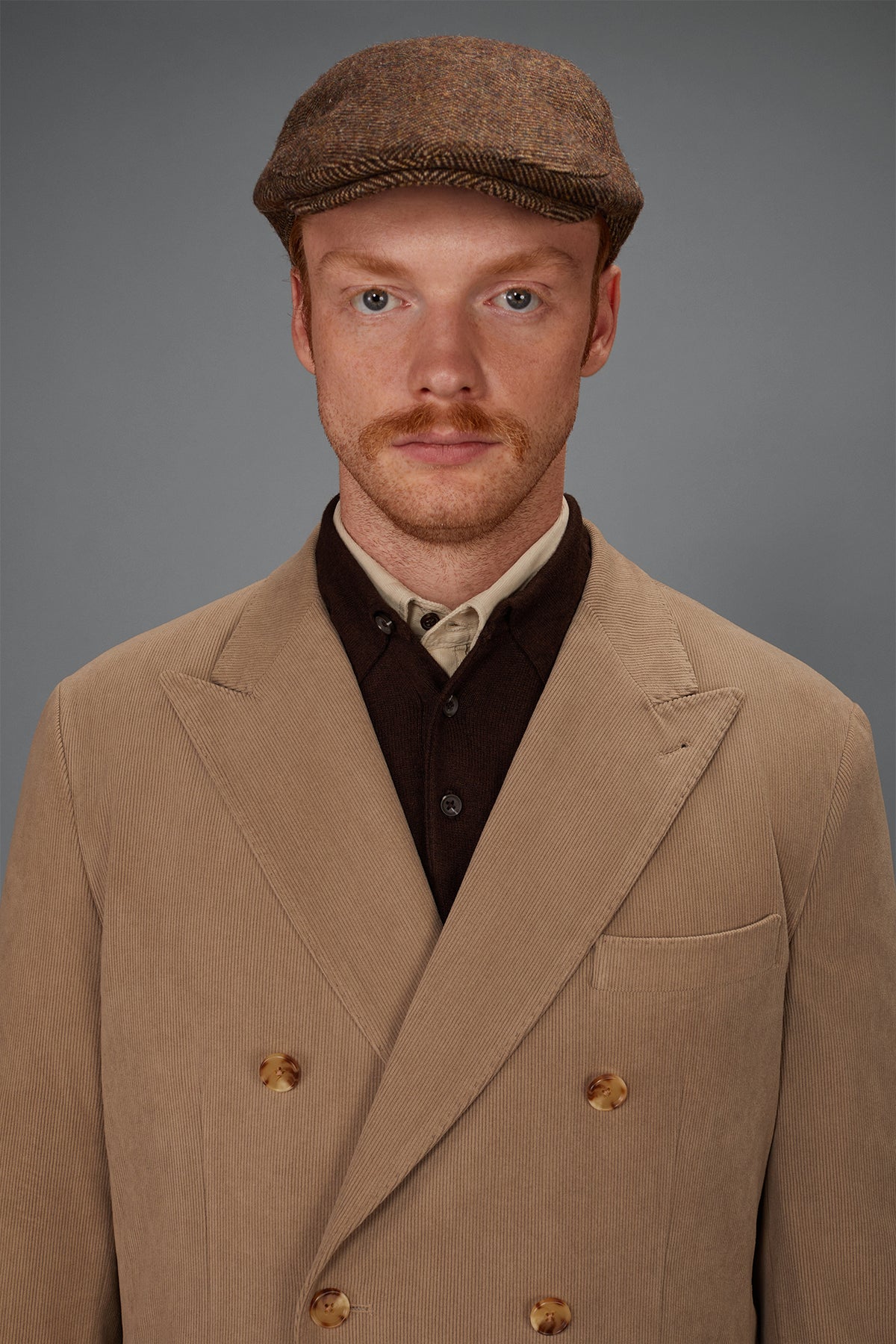 Men’s unlined Double-Breasted jacket in velvet-effect fabric regular fit