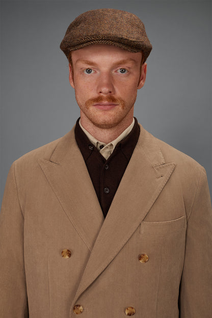 Men’s unlined Double-Breasted jacket in velvet-effect fabric regular fit