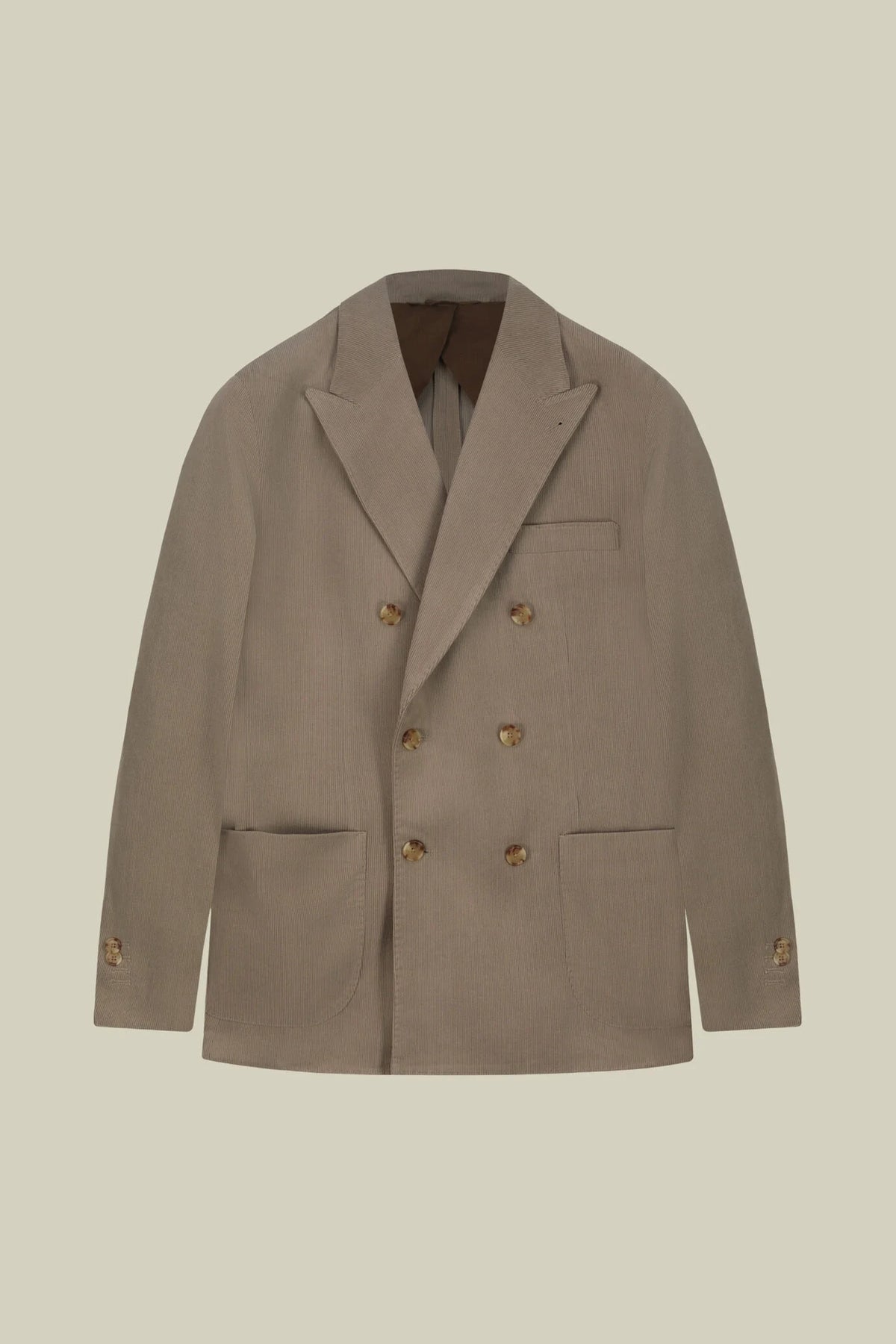 Men’s unlined Double-Breasted jacket in velvet-effect fabric regular fit